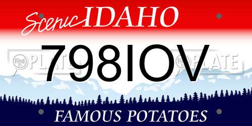 798IOV Idaho License Plate