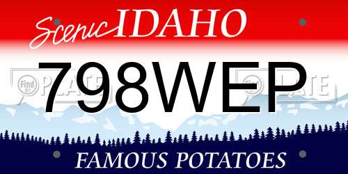 798WEP Idaho License Plate