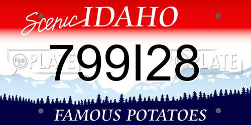 799I28 Idaho License Plate