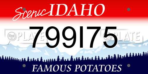 799I75 Idaho License Plate