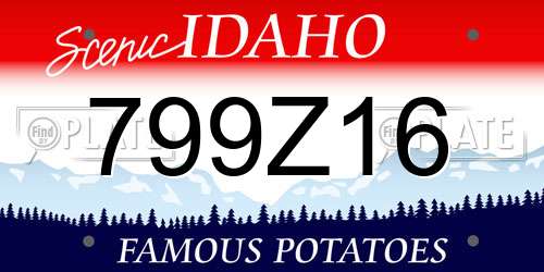 799Z16 Idaho License Plate