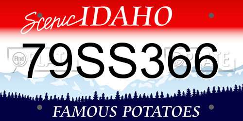79SS366 Idaho License Plate