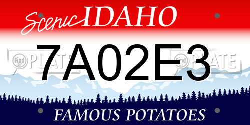 7A02E3 Idaho License Plate