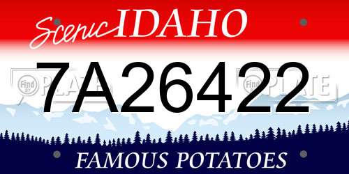7A26422 Idaho License Plate