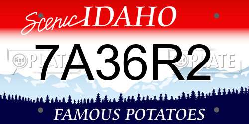 7A36R2 Idaho License Plate