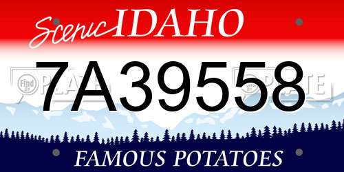 7A39558 Idaho License Plate