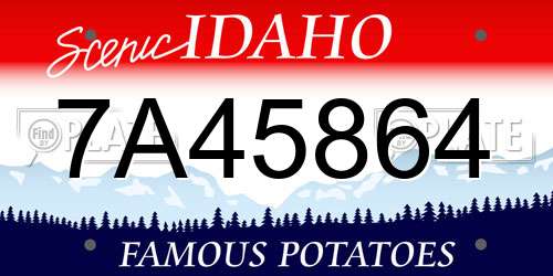 7A45864 Idaho License Plate