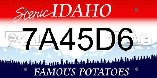 7A45D6 Idaho License Plate