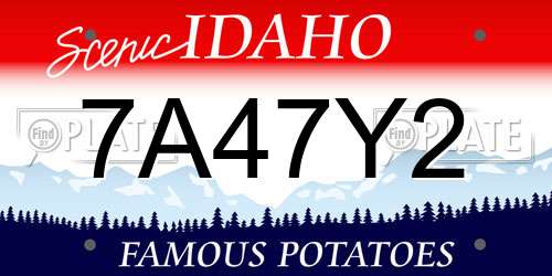 7A47Y2 Idaho License Plate
