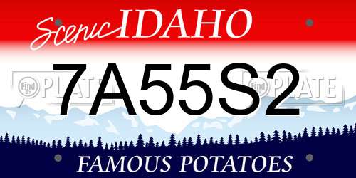 7A55S2 Idaho License Plate