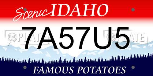 7A57U5 Idaho License Plate