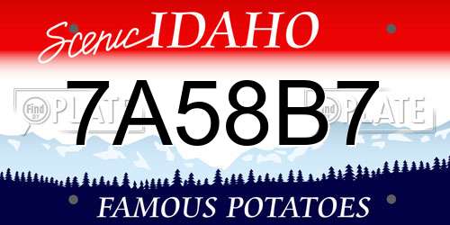 7A58B7 Idaho License Plate