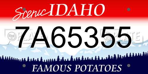 7A65355 Idaho License Plate