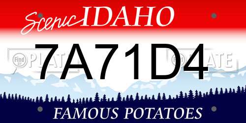 7A71D4 Idaho License Plate