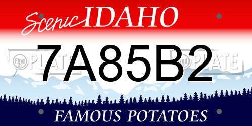 7A85B2 Idaho License Plate