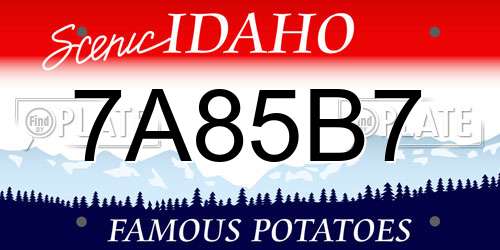 7A85B7 Idaho License Plate