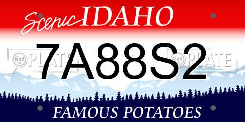 7A88S2 Idaho License Plate