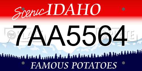 7AA5564 Idaho License Plate
