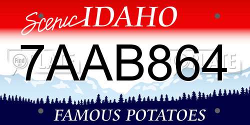 7AAB864 Idaho License Plate