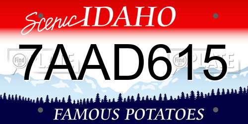 7AAD615 Idaho License Plate