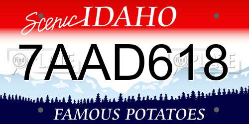 7AAD618 Idaho License Plate