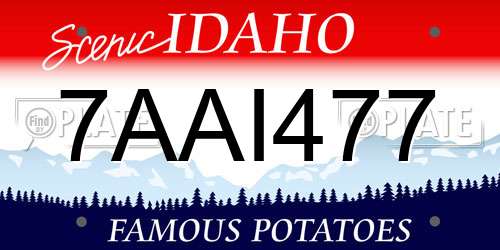 7AAI477 Idaho License Plate