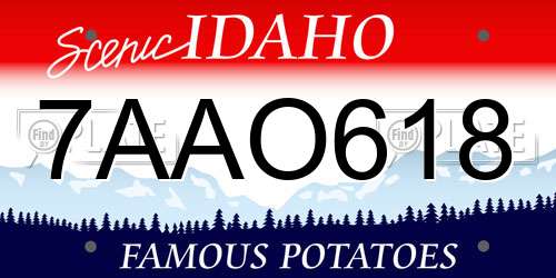 7AAO618 Idaho License Plate