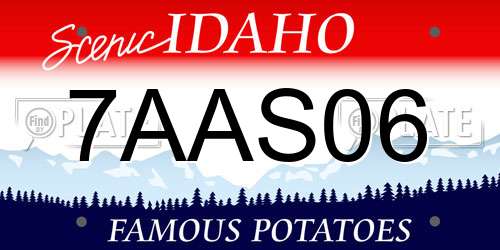 7AAS06 Idaho License Plate