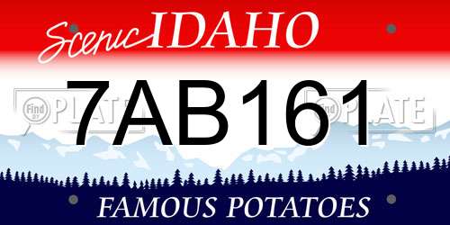 7AB161 Idaho License Plate
