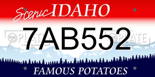 7AB552 Idaho License Plate