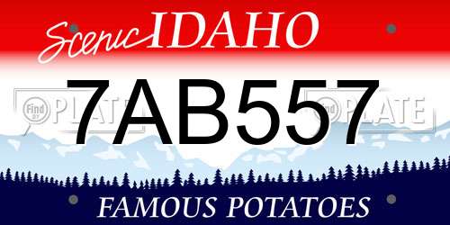 7AB557 Idaho License Plate