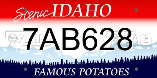 7AB628 Idaho License Plate
