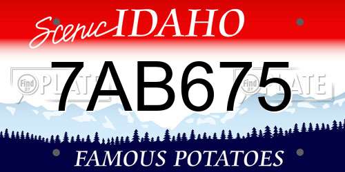 7AB675 Idaho License Plate