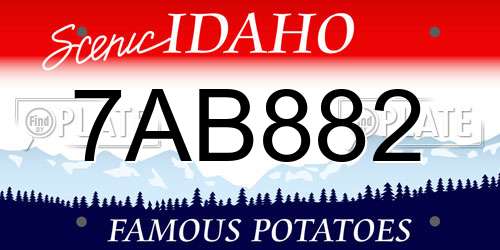 7AB882 Idaho License Plate
