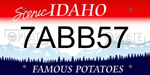 7ABB57 Idaho License Plate
