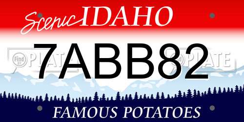 7ABB82 Idaho License Plate