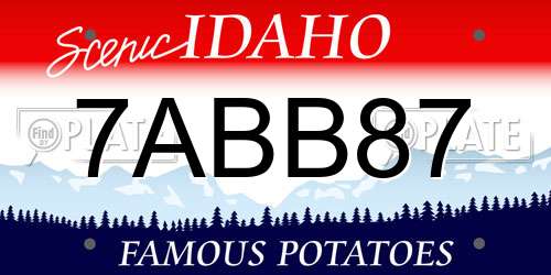 7ABB87 Idaho License Plate