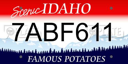 7ABF611 Idaho License Plate