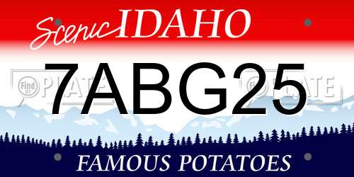 7ABG25 Idaho License Plate