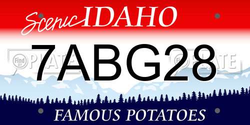 7ABG28 Idaho License Plate