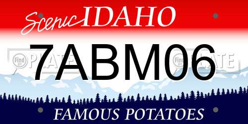7ABM06 Idaho License Plate