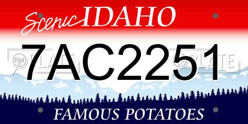 7AC2251 Idaho License Plate