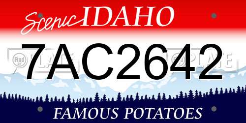 7AC2642 Idaho License Plate