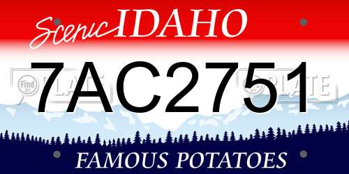 7AC2751 Idaho License Plate