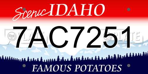 7AC7251 Idaho License Plate