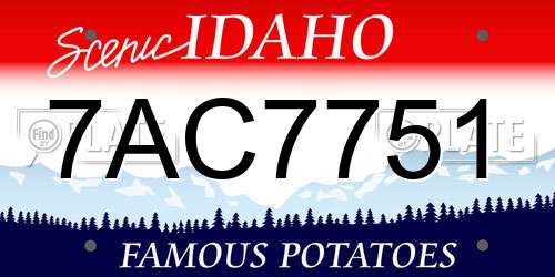7AC7751 Idaho License Plate