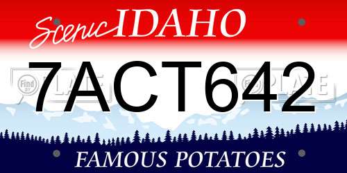 7ACT642 Idaho License Plate