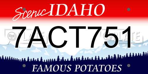 7ACT751 Idaho License Plate