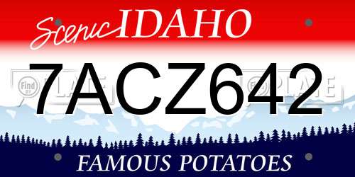 7ACZ642 Idaho License Plate
