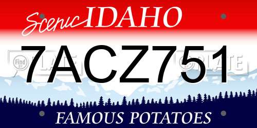 7ACZ751 Idaho License Plate